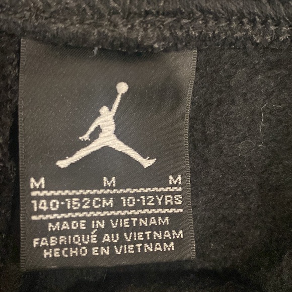 Nike Jordan black sweat pants size 10-12: 2 side zip up pockets, one back pocket - Picture 6 of 7